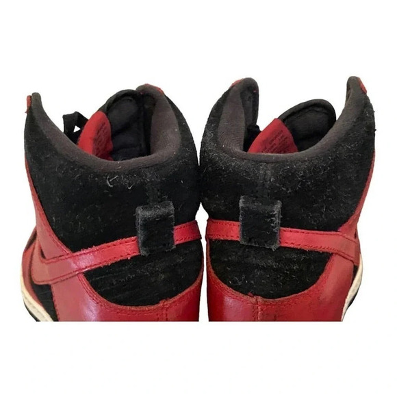 Nike ID Dunk Sky Hi Hidden Wedge Womens 6.5, UK 4, Black Red Sneakers 528899-016 - Picture 10 of 12